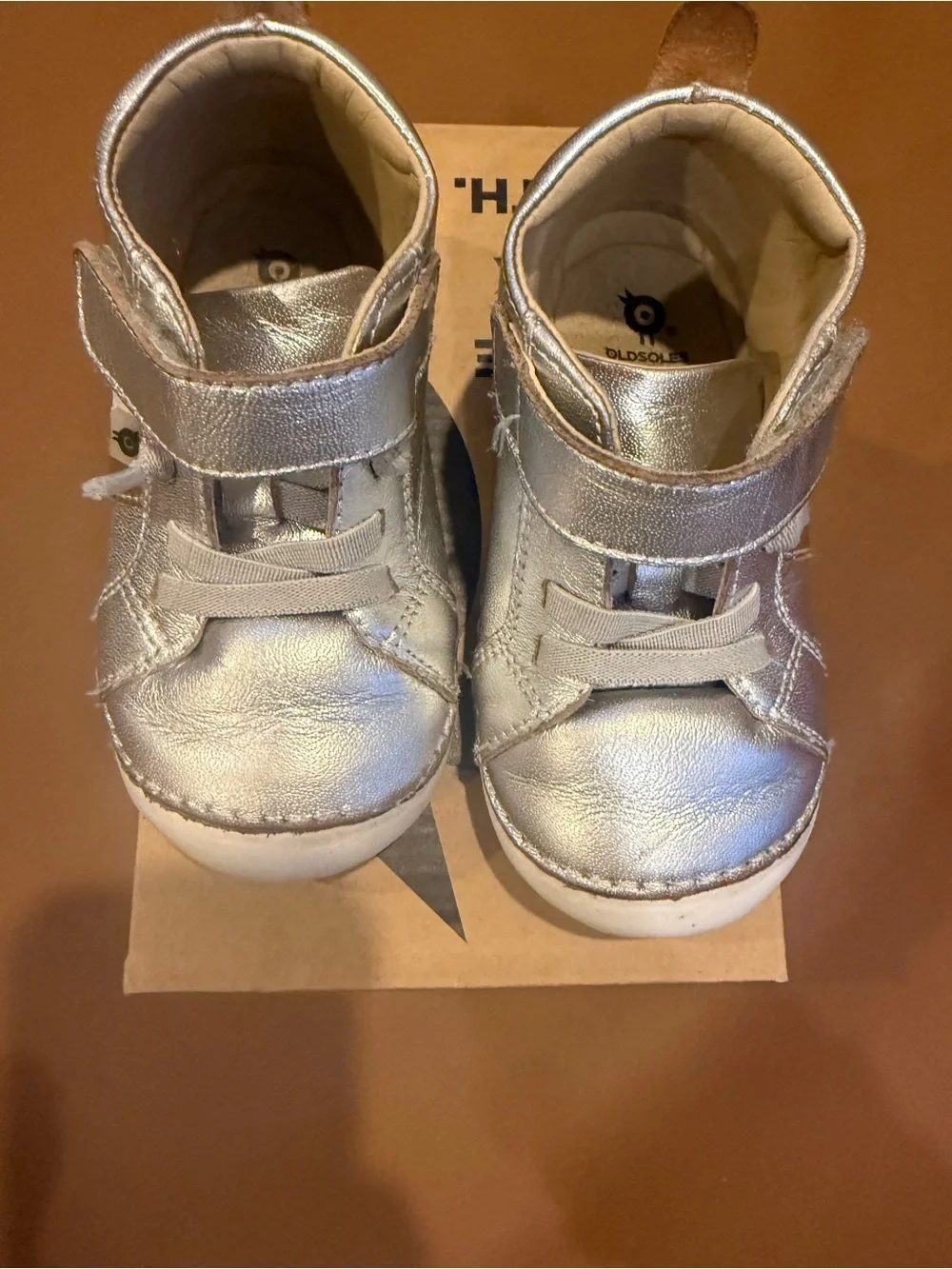 Old Soles Silver Metallic Toddler Sneakers with Hook-and-Loop Strap
